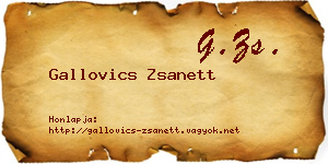 Gallovics Zsanett névjegykártya